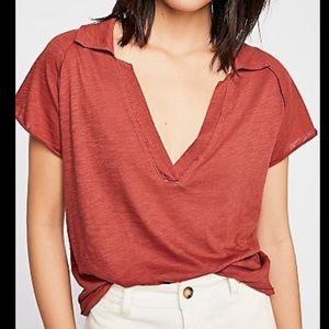 Free People NWOT Pop Your Collar Tee